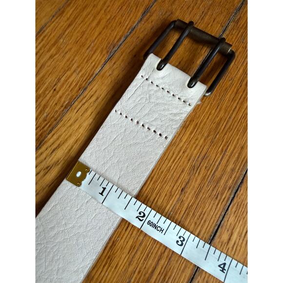 GAP Off-White Wide Textured Leather Belt Womens sz S - Picture 8 of 11